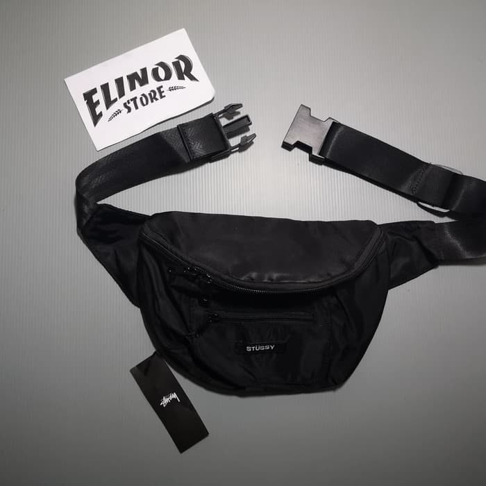 stussy fanny pack black