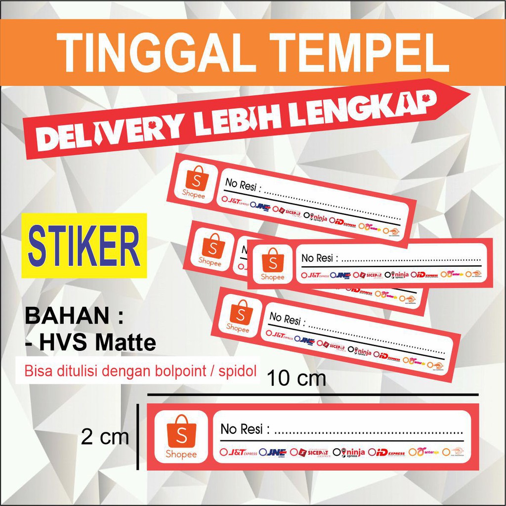 

[ isi 100pcs ] Stiker Label Resi Pengiriman Delivery Lebih Lengkap