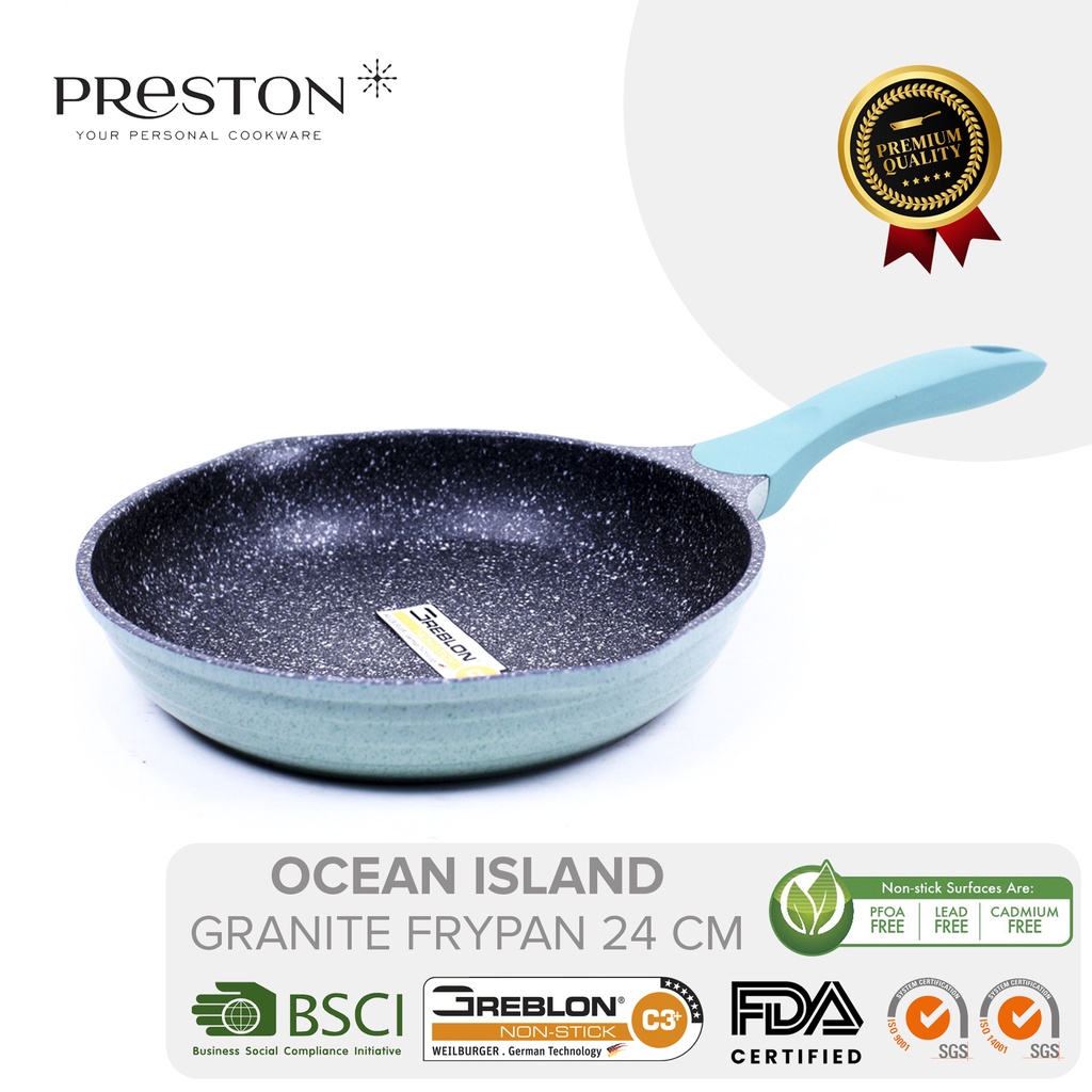 PRESTON COOKWARE - Ocean Island Granite Set of 3 Penggorengan Set Anti Lengket - isi 3 produk