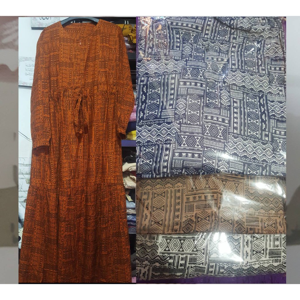 GAMIS ETNIK KATUN RAYON IMPORT PREMIUM FASHION WANITA