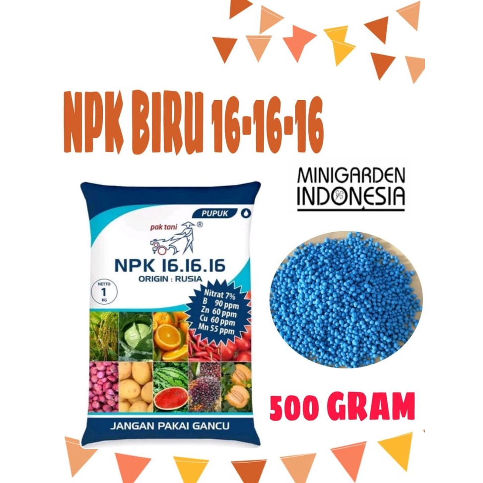 500 GRAM NPK BIRU 16 - 16 -16 PUPUK NPK SEIMBANG NPK PAK TANI