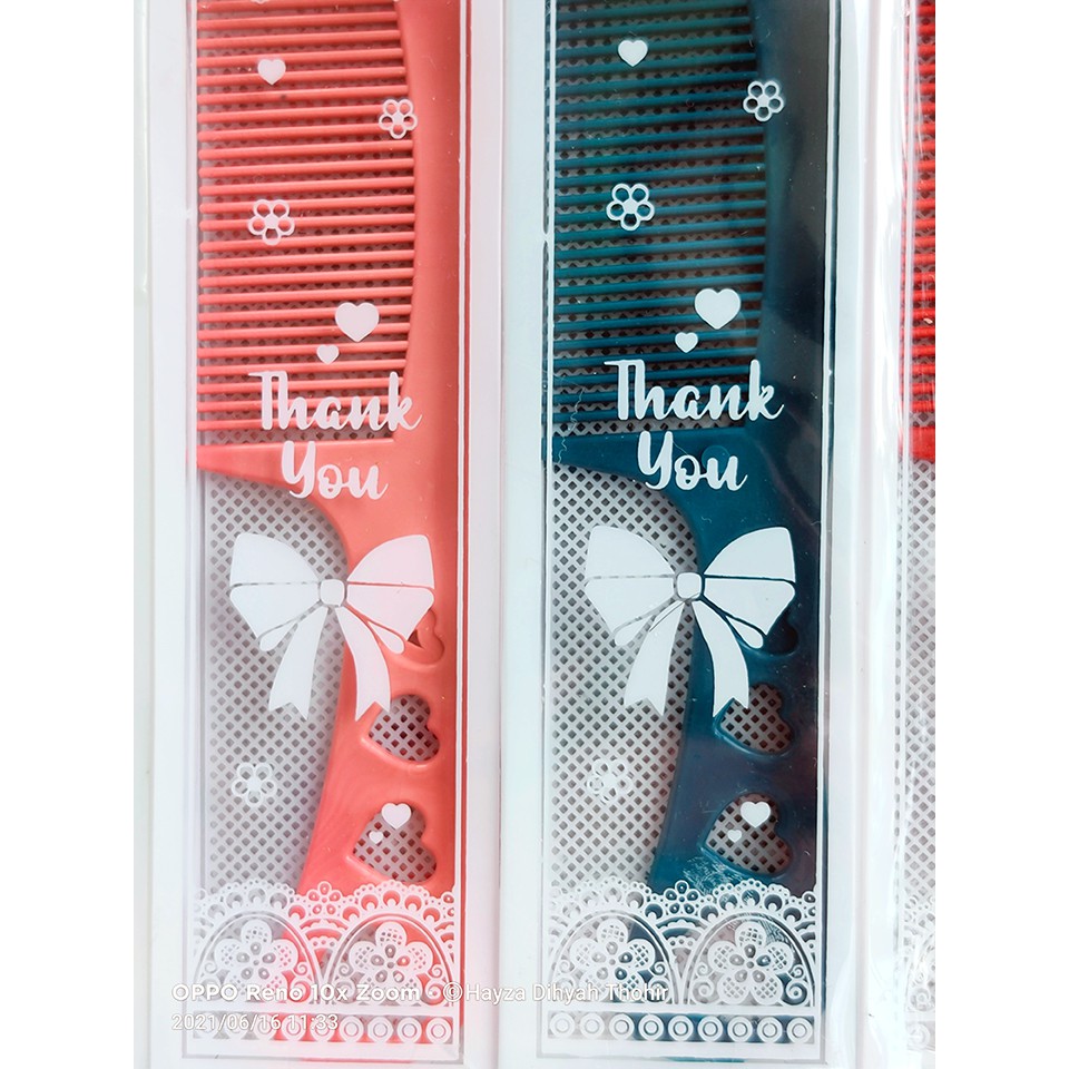 50 PCS Souvenir Sisir Lobang 3 Kecil/ Sisir Mini Kemas Mika