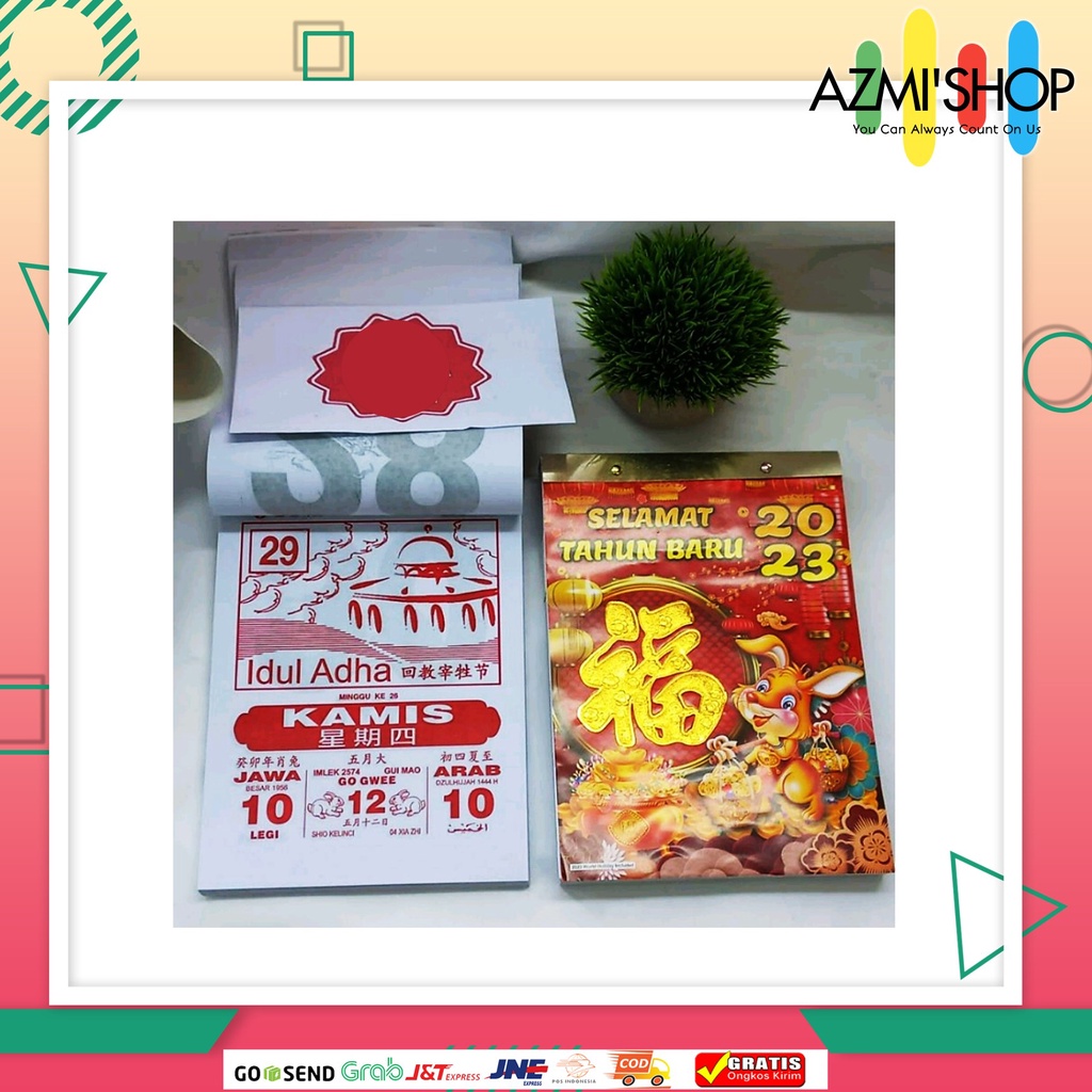 PROMO KALENDER SOBEK DINDING HARIAN 2023 BESAR CINA ARAB JAWA