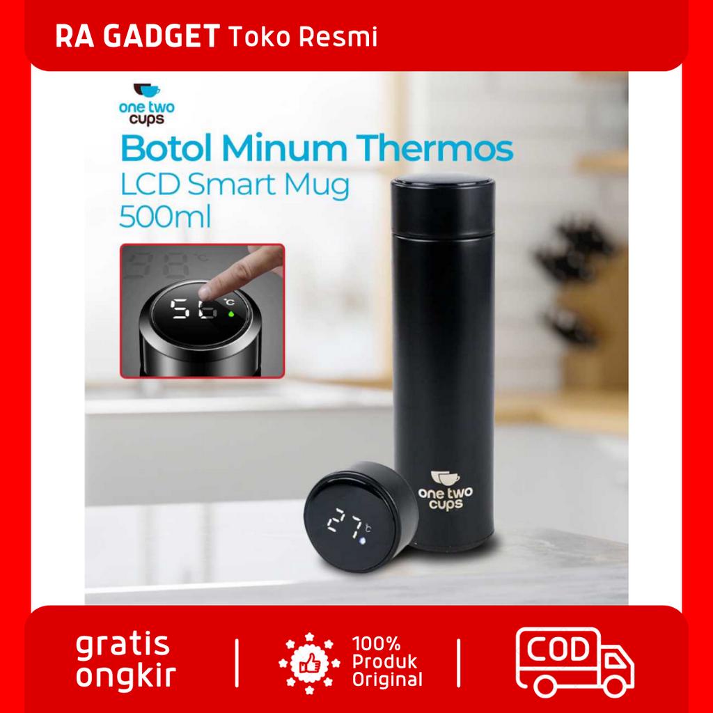 One Two Cups Botol Minum Termos Suhu LCD Display Smart Mug 500 ml tahan 24 Jam / Botol Termos Thermo