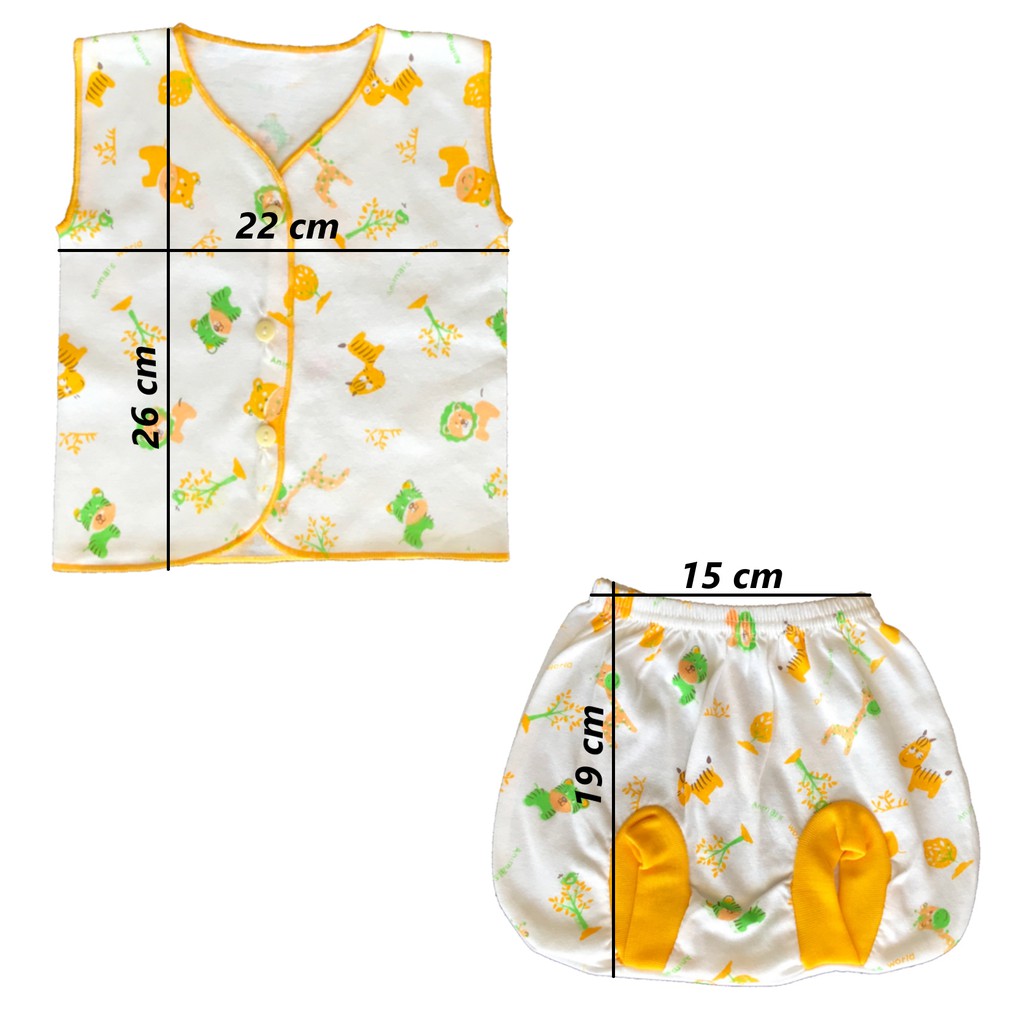 BAYIe - 3 SET Setelan Baju Bayi KUTUNG+Celana Kacamata New Born Motif TABUR NECI RYN umur 0-3 bulan