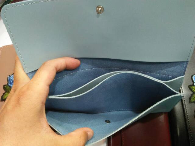 Dompet hp fashion bunga biru bordir import lipat