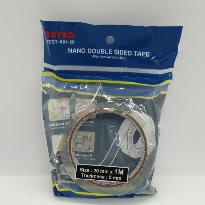 

nano double tape 20mm x 1 m , tebal 2mm joyko