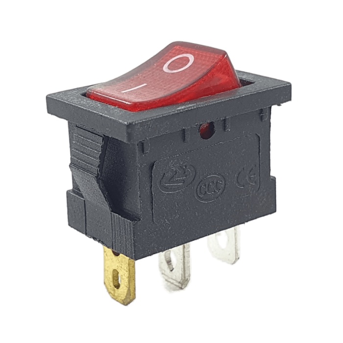 Saklar 3 pin On Off Merah Tombol Rocker Lampu KCD1 Power Switch 3pin