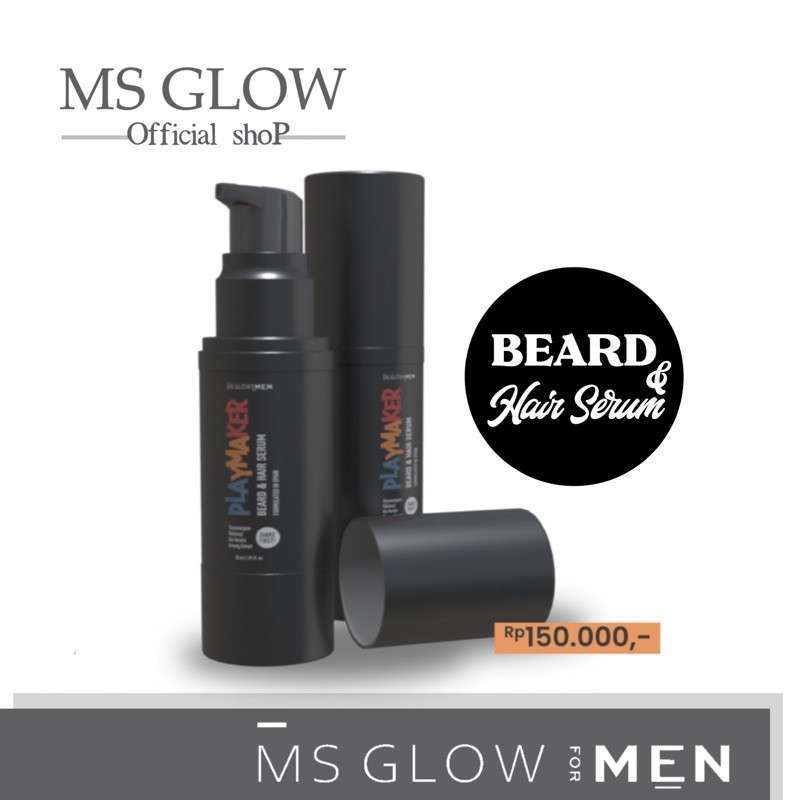 Playmaker Beard &amp; Hair Serum MS Glow For Men  Skincare Pria 130ml
