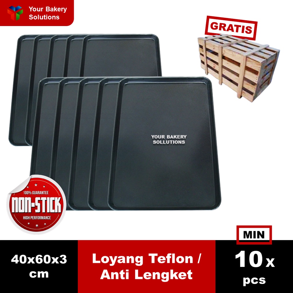 (MIN 10 PCS) Loyang Teflon 40x60 cm Anti Lengket 0.8 mm Oven Deck IMPORT