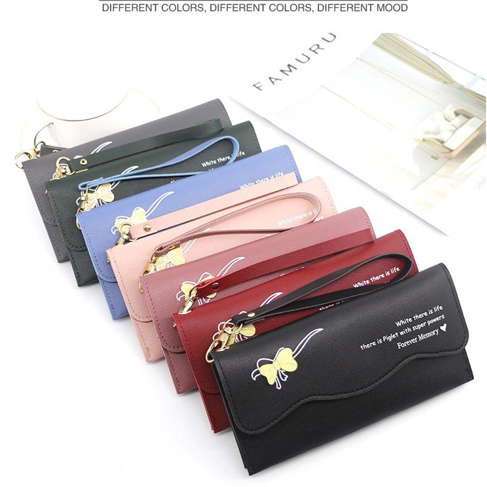 DOMPET WANITA 2 RESLETING PREMIUM PINK KULIT BESAR PANJANG IMPORT KOREA TALI FASHION CORYTA