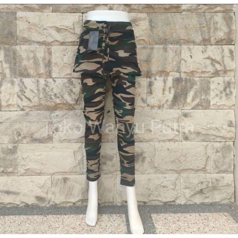 LEGGING ROK ARMY TEBAL LEGGING SENAM MOTIF DORENG