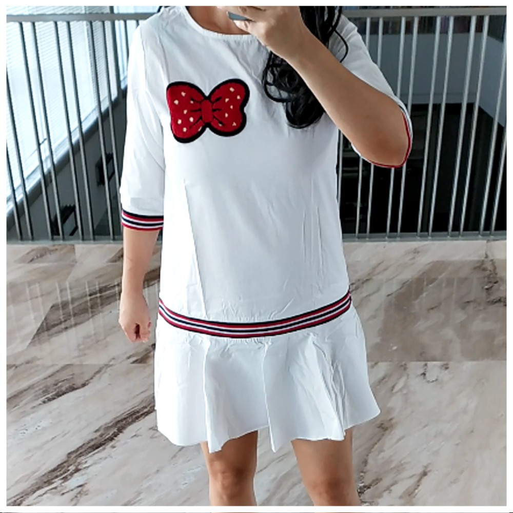 Dress Wanita Dress Simple Katun Casual - Minnie Dress