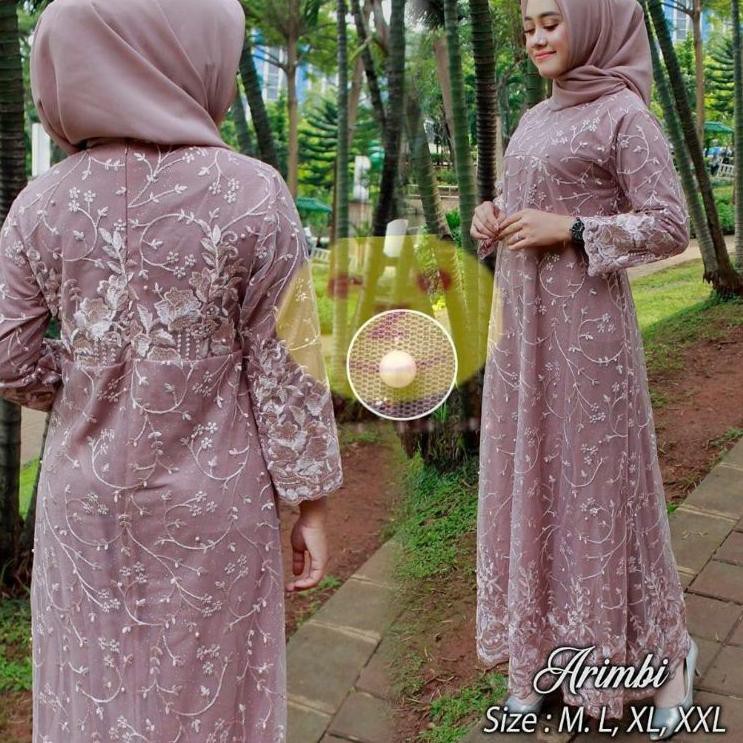 Xnr33 Arimbi Model Baju Gamis Brokat Modern Terbaru 2020 Jumbo Ld 120 Full Memutar Batikoriginal Shopee Indonesia