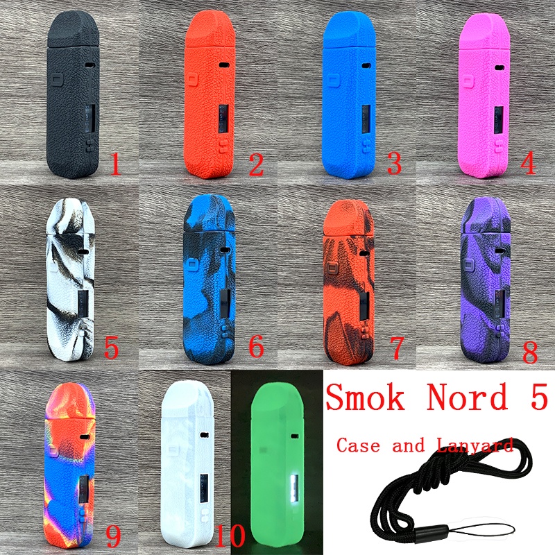 Silicone Case Untuk Smok Nord5 Pelindung Soft Silicone Cover Kulit Lengan Karet Dengan Lanyard Gratis