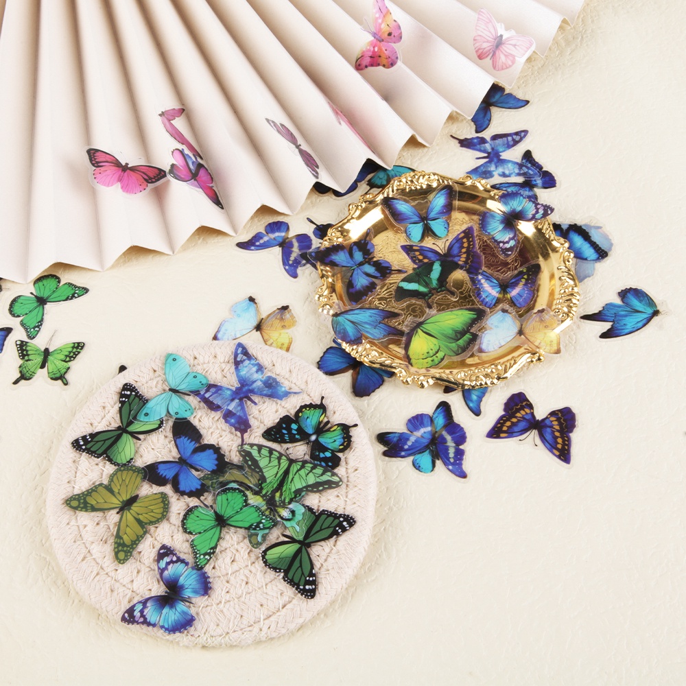 Butterfly Stiker Motif Kupu-Kupu Anti Air Untuk Dekorasi Diary DIY Butterfly