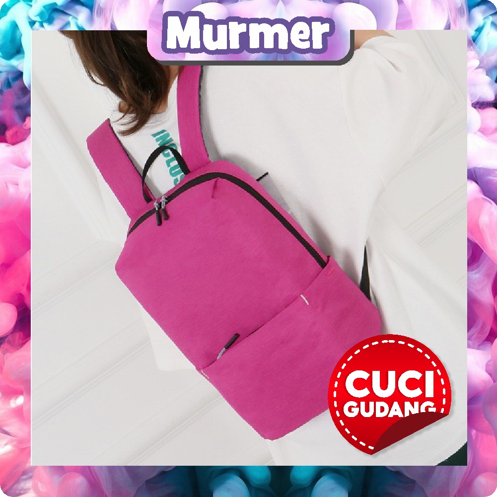 Murmerofficial P077 TAS RANSEL POLOS PRIA WANITA KANVAS TAS SEKOLAH PUNGGUNG BACKPACK MULTIFUNGSI