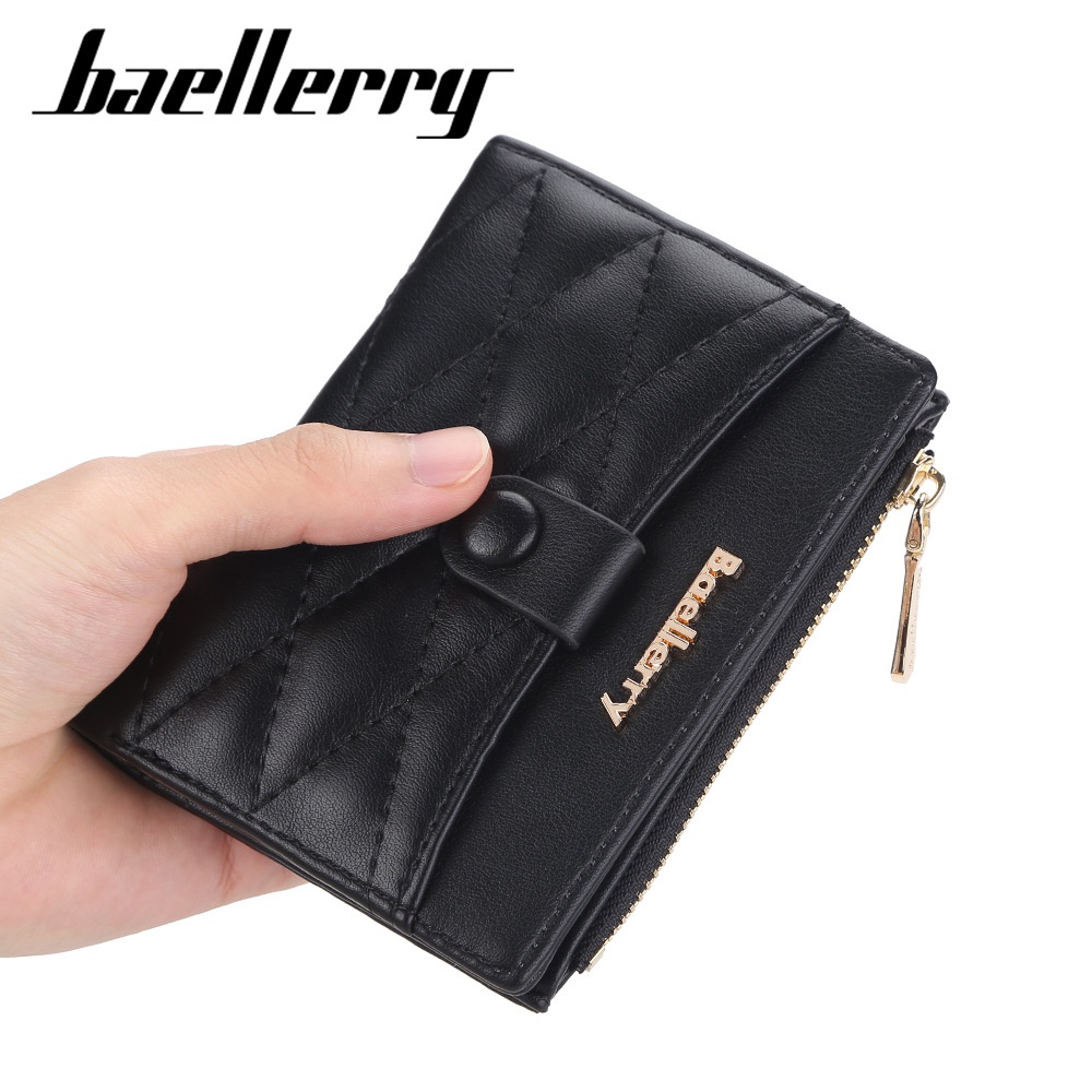 DOMPET LIPAT KECIL WANITA IMPORT BAELLERRY KULIT PREMIUM SEVILLA WA486B5 ORIGINAL BRANDED PENDEK KOREA HITAM MINI SLOT KARTU KOIN SIMPLE REMAJA KEKINIAN CEWEK MURAH TIPIS LUCU BATAM