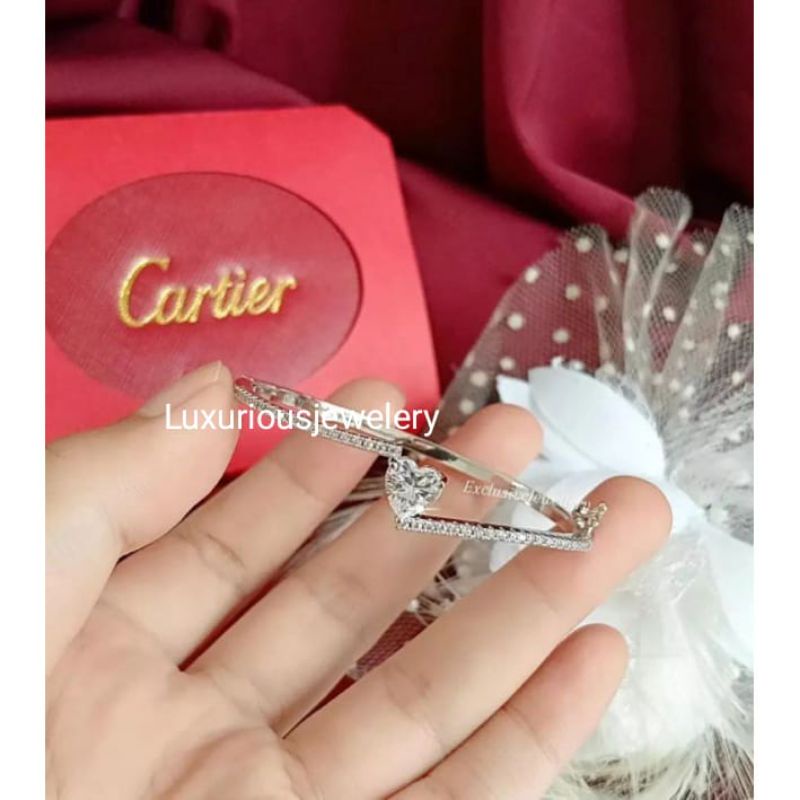 Luxuriousjewelery- Gelang bangle permata love Replika Berlian