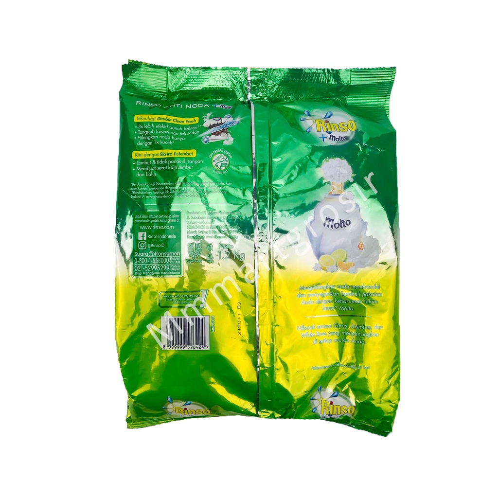 Rinso + Molto / Deterjen Bubuk / Anti Noda / Classic Fresh 1.2kg