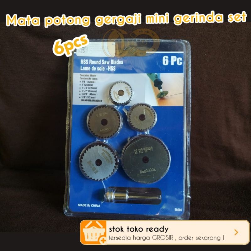 6 pcs mata gergaji potong kayu paralon almini bor mini grinder mini gerinda mata bor ukir kikir