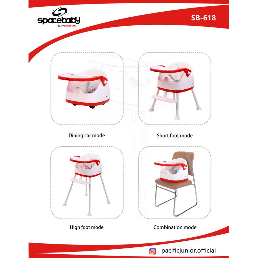 KURSI MAKAN BAYI BOOSTER SEAT CHAIR SPACEBABY SB-618