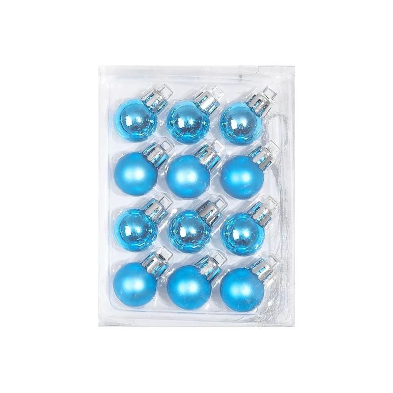 HIASAN BOLA NATAL MINI KECIL LUCU Polos 2cm Box isi 12 SHINY Dekorasi CHRISTMAS TREE DECORATION BALL