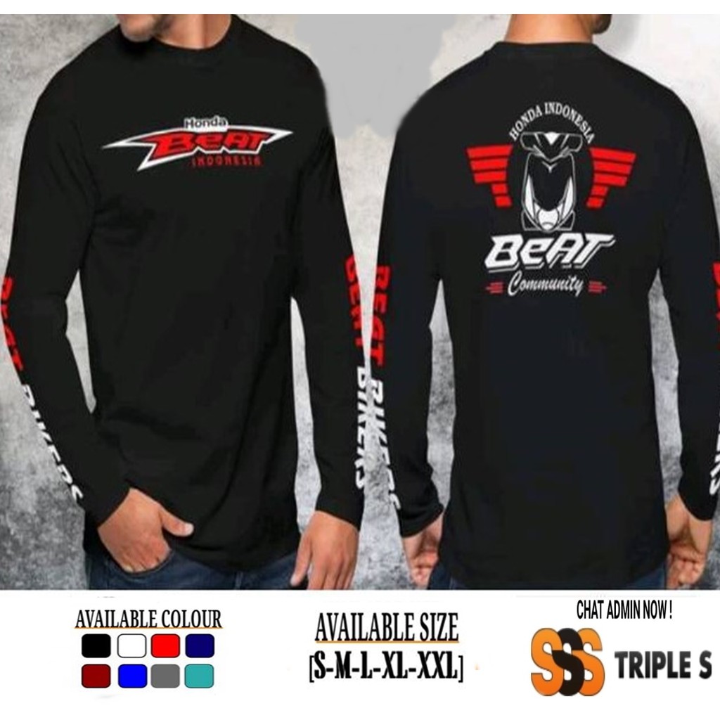 KAOS HONDA BEAT BIKERS INDONESIA COMMUNITY KAOS LENGAN PANJANG CLUB MOTOR BEAT KEREN