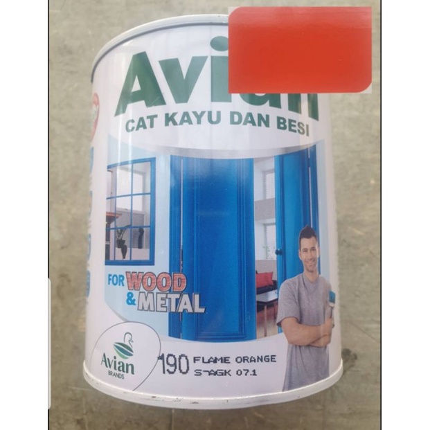 Cat kayu dan besi avian warna flame orange