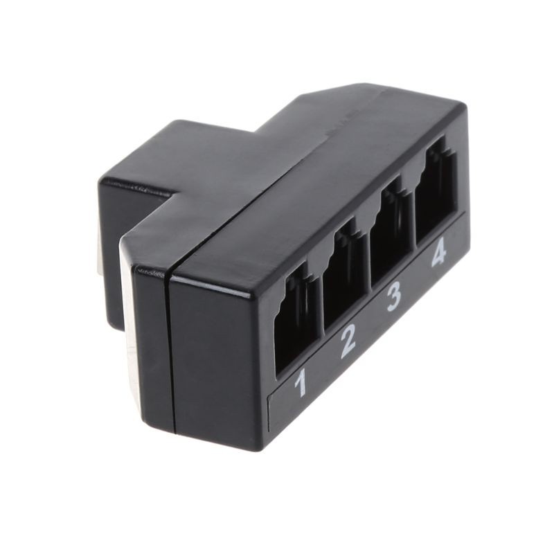 btsg RJ11 6P4C Female To 4 Ethernet RJ45 8P8C Male F/M Adapter Converter Cable Phone