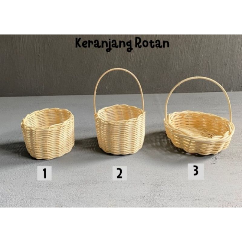 Jual Mini Rattan Basket Keranjang Rotan Jinjing Props Foto Shopee