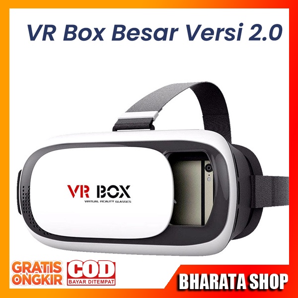 VIRTUAL 3D REALITY GLASSES VR BOX SMARTPHONE / KACAMATA VR 3D CARDBOARD 360 DERAJAT BHARATA SHOP
