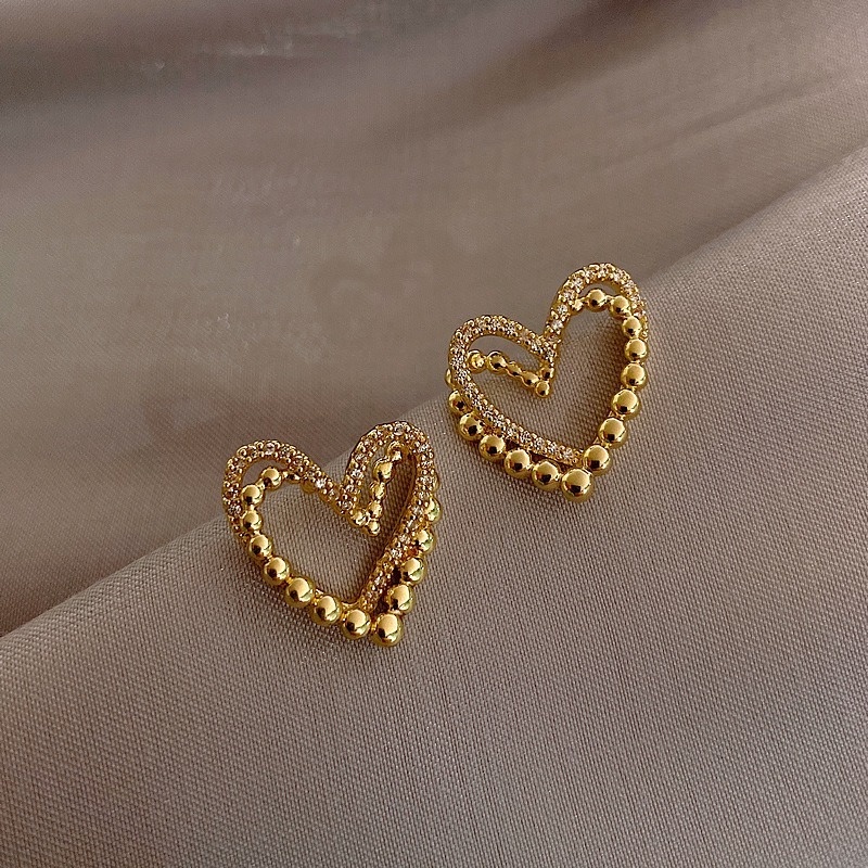 Anting Tusuk Sterling Silver 925 Bentuk Hati Untuk Wanita