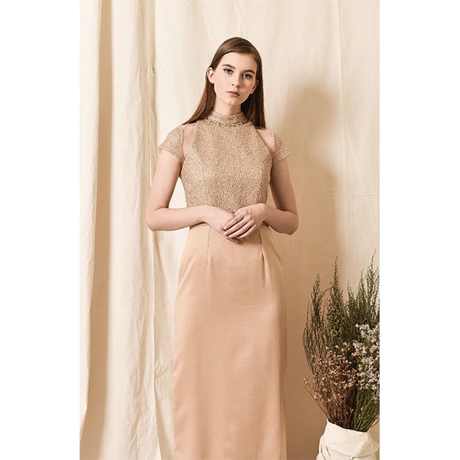 Champagne Long Dress / baju pesta / gown