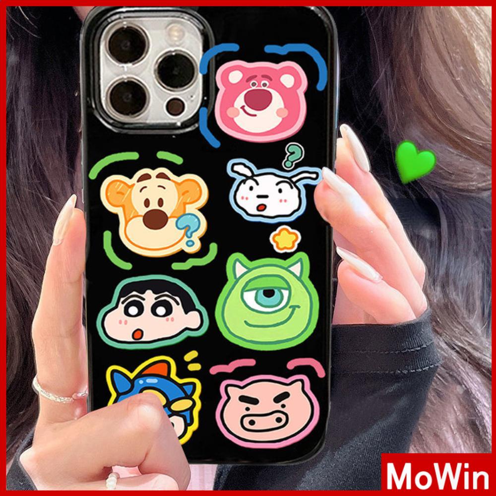 iPhone Case Silicone Soft Case Black Shiny Shockproof Protection Camera Monster Cartoon Avatar Cute Compatible For iPhone 11 Pro Max 13 Pro Max 12 Pro Max 7Plus xr XS Max