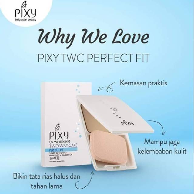 Pixy Two way cake / Pixy bedak padat plus tempat / kemasan dengan kaca