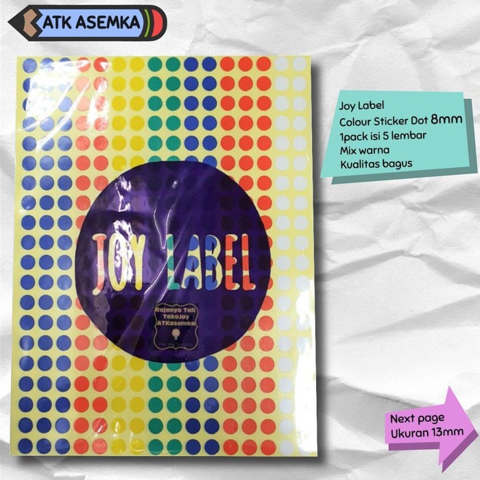 

Joy Label Colour Sticker Dot 8mm 13mm Bukan Tom Jerry 97 114 - 8mm Atk