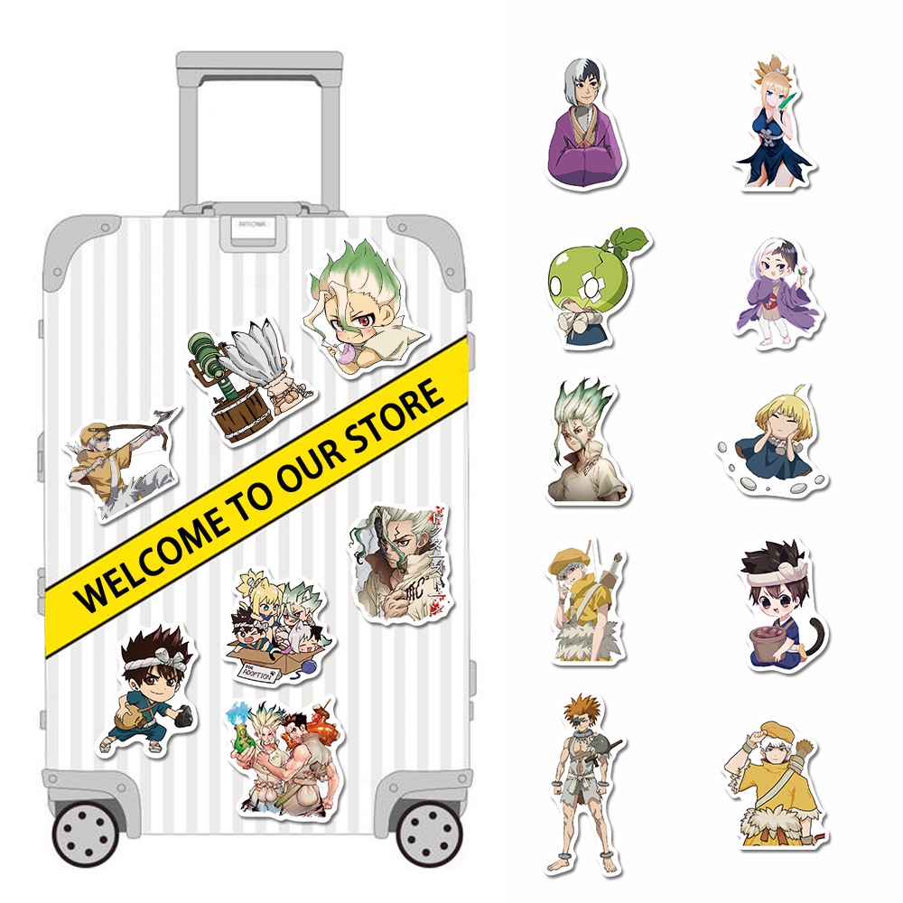 50 Pcs Stiker Motif Kartun Anime Dr. Stone War Tahan Air Untuk Dekorasi Notebook