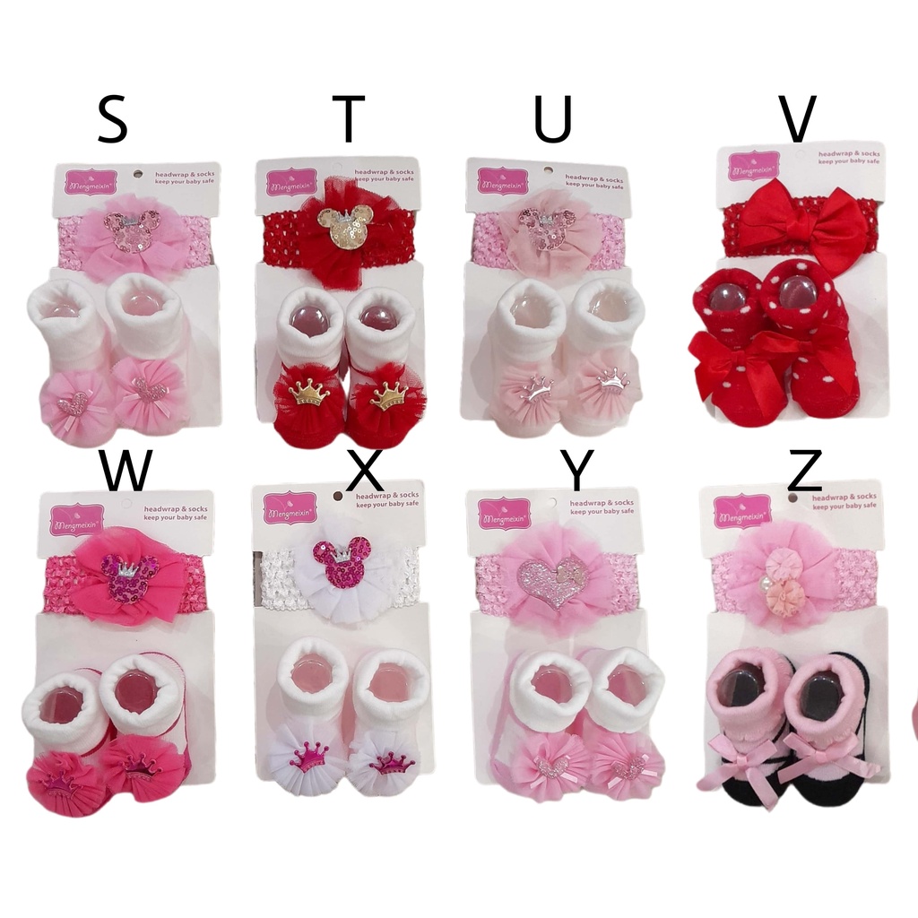 Set Kaos Kaki Bandana Pita Bayi MENGMEIXIN