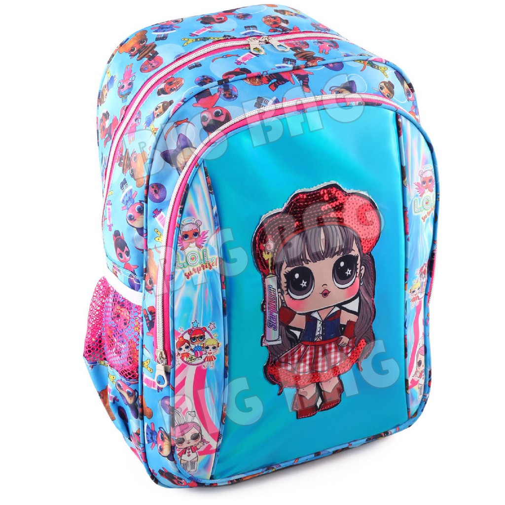 Tas Ransel Anak Perempuan Karakter LOL SURPRISE - Tas Ransel Hologram LED - MOONLIGHT + BOTOL MINUM