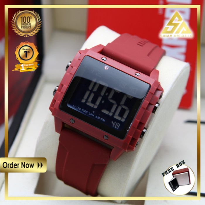 JAM TANGAN EXPEDITION WANITA CEWEK ORIGINAL ORI BRANDED RED DIGITAL UNISEX EXP E6817