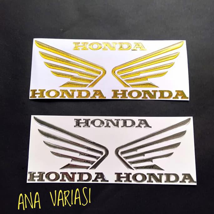 Stiker Timbul Honda Stiker Logo Honda Sayap - Silver Berkualitas