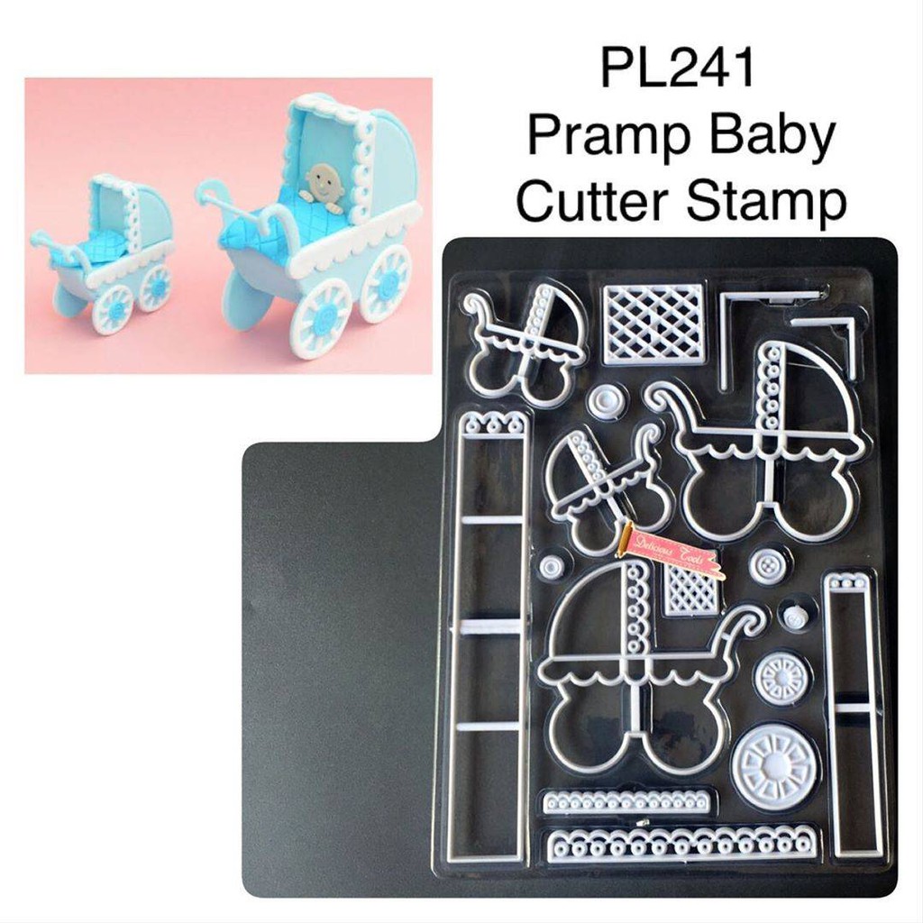 

PL241 Pramp Baby Cutter Stamp fondant clay cookies
