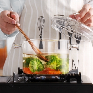 Panci Sup Mini Bahan Kaca Borosilicate Transparan Tahan Panci Sup Mini Bahan Kaca Borosilicate Transparan Tahan