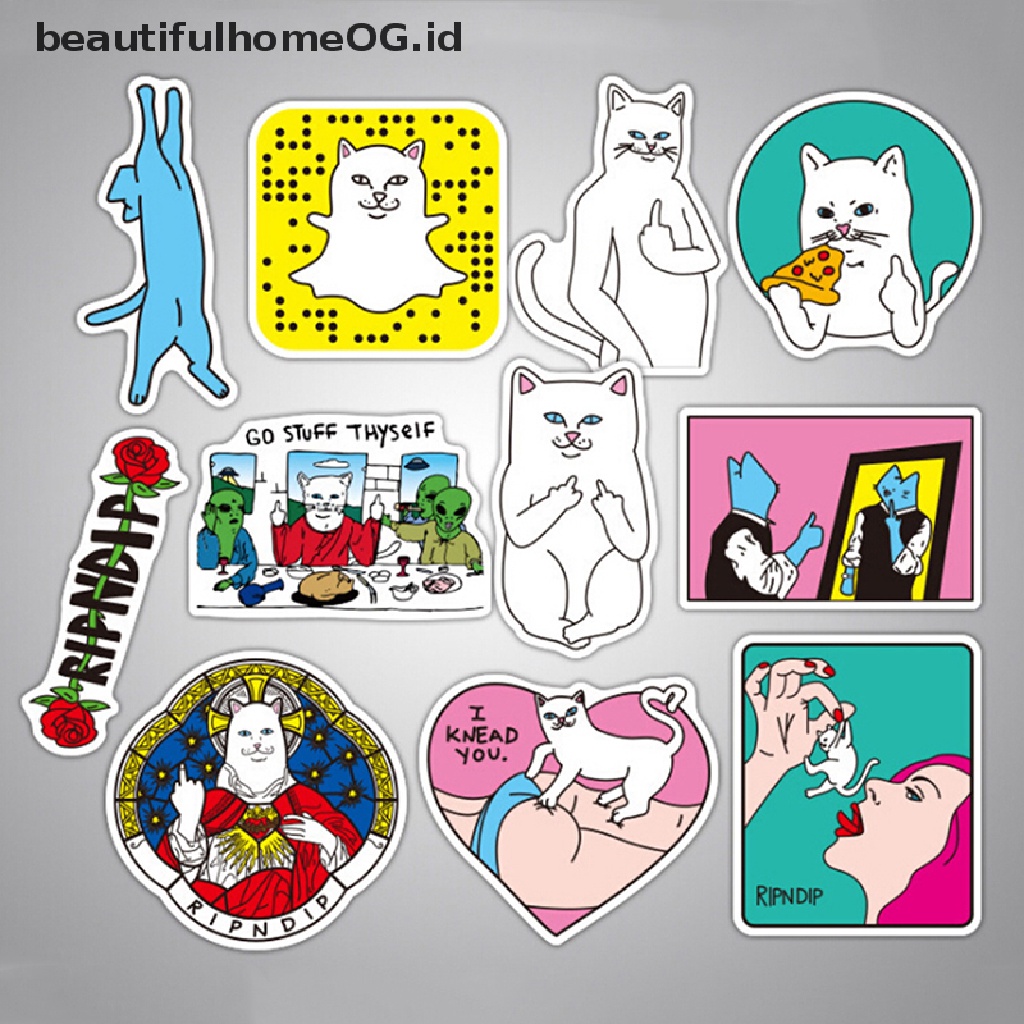 50 Pcs Stiker Bom RIPNDIP Untuk Laptop Skateboard Koper