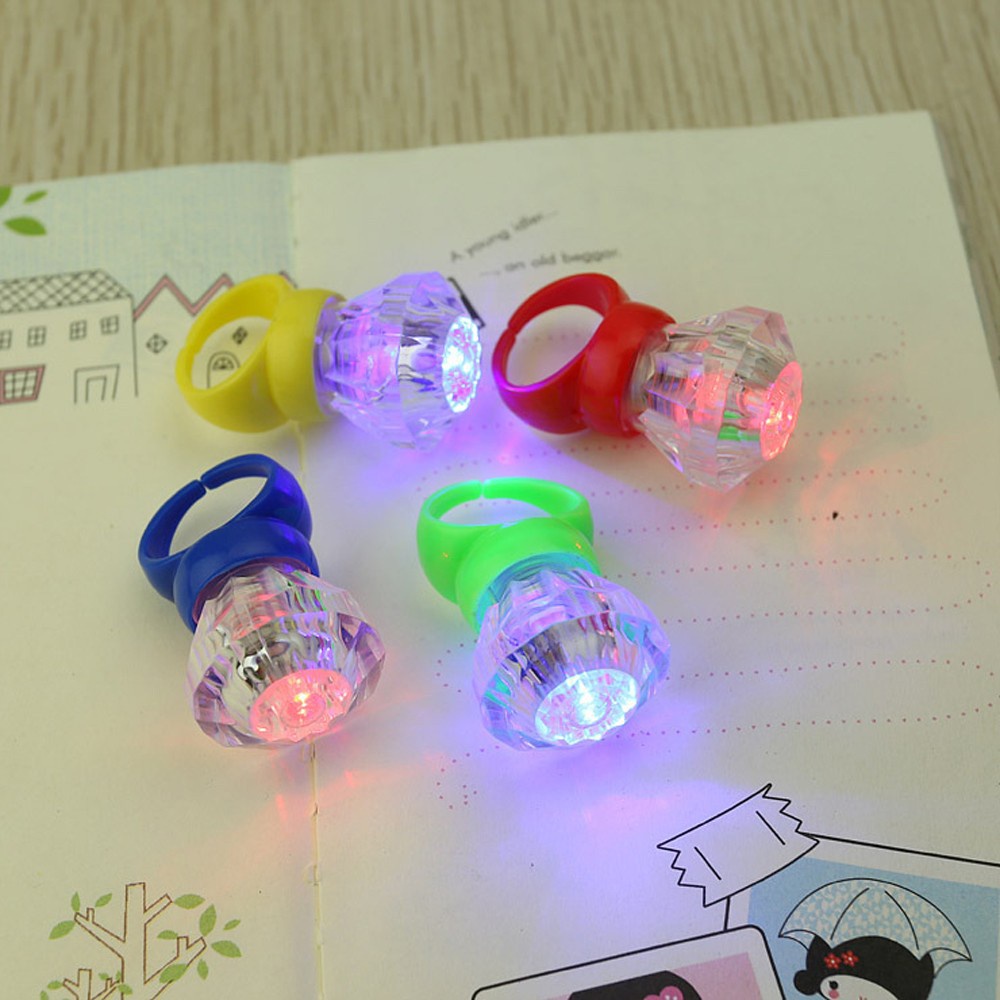 REBUY 10Pcs Party Favors Mix Colors Birthday Flashing Finger Ring LED Light Glow Rings Kids Toys Soft Lights Lovely Wedding/Multicolor