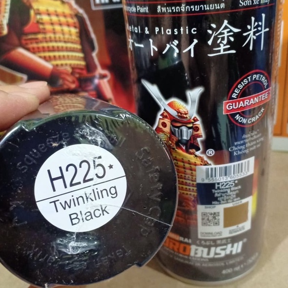 Samurai Paint Kurobushi Cat Semprot Pilox Pilok Warna Hitam Metalik / Twinkling Black (H225*) 400ml