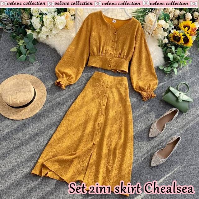 Bisa COD Set 2in1 skirt Chelasea Rok