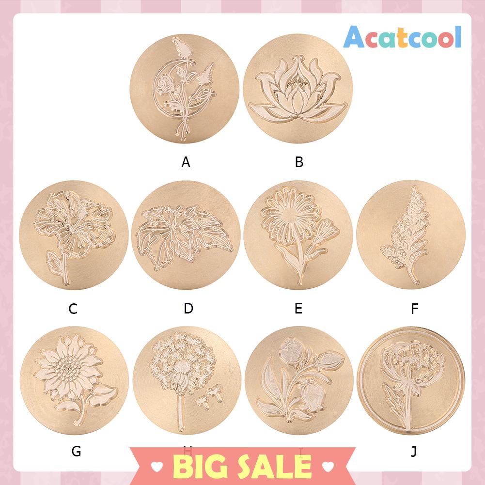 Kepala Stempel Segel Lilin Bentuk Bulat Motif Bunga Antik Untuk Hobi Diy