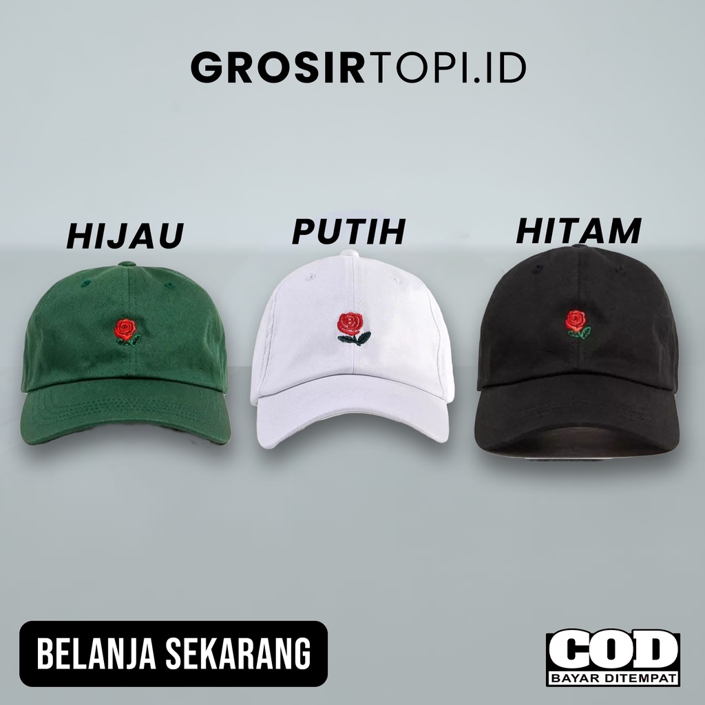 Topi Baseball Cap Mawar // Topi Distro Premium Original // Topi UNISEX // Topi Baseball // Baseball 